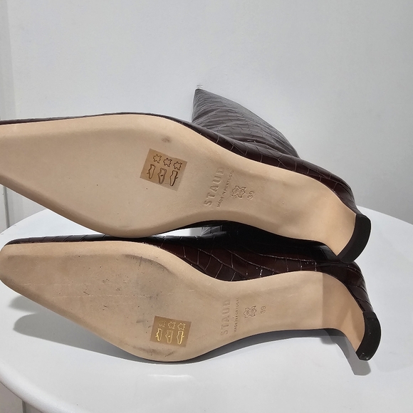 STAUD Wally Croc Embossed Leather Boots - rare - Picture 6 of 7